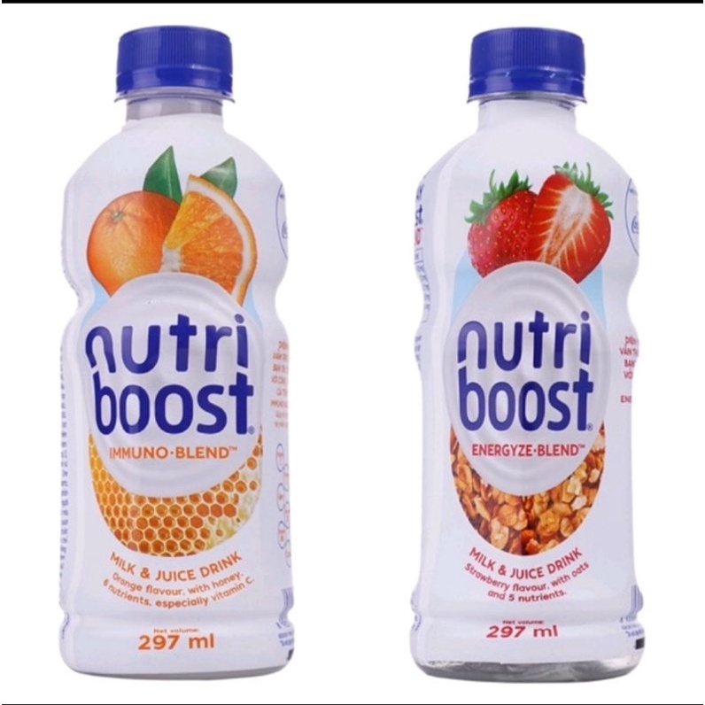 Sữa Trái Cây Nutriboost Dâu Yến mạch/Cam mật Ong chai 297ml