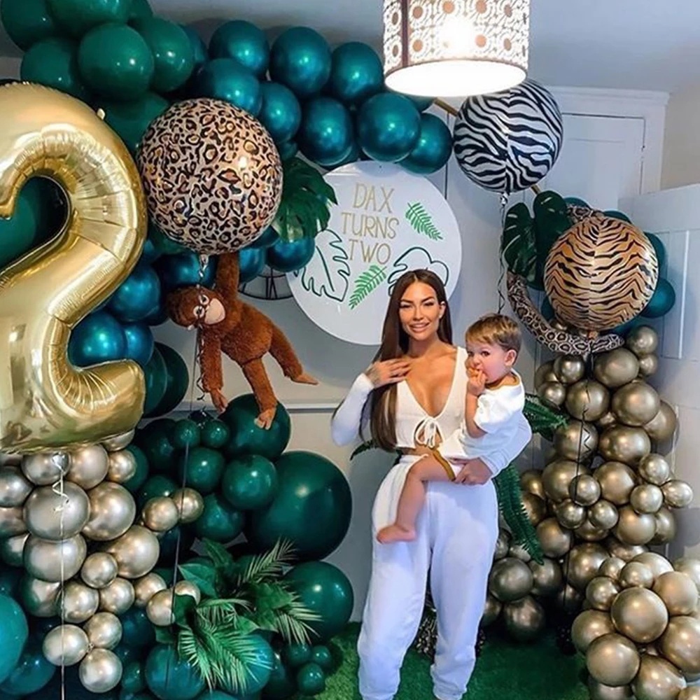 Bong bóng lá nhôm họa tiết kẻ sọc kiểu động vật dùng để trang trí tiệc sinh nhật