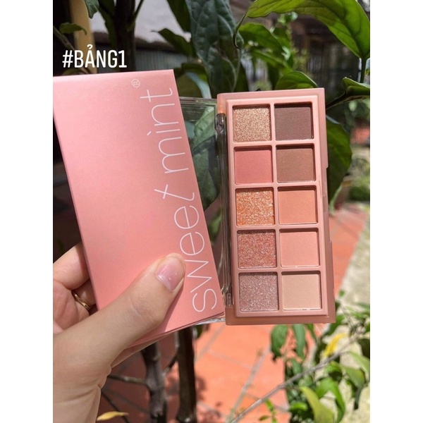 Bảng mắt Sweet Mint 10 ô nhũ và lỳ make up cá nhân chuyên dụng siêu đẹp