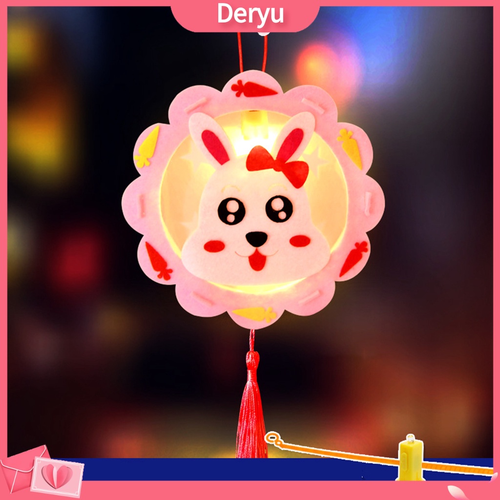 Lồng Đèn Bằng Vải Không Dệt Phát Quang Họa Tiết Năm Mới Phong Cách Trung Hoa Cho Trẻ Em DIY