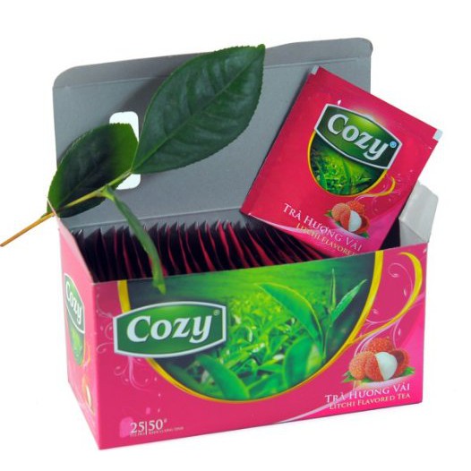 TRÀ TÚI LỌC COZY HƯƠNG VẢI 50GR (25 TÚI)