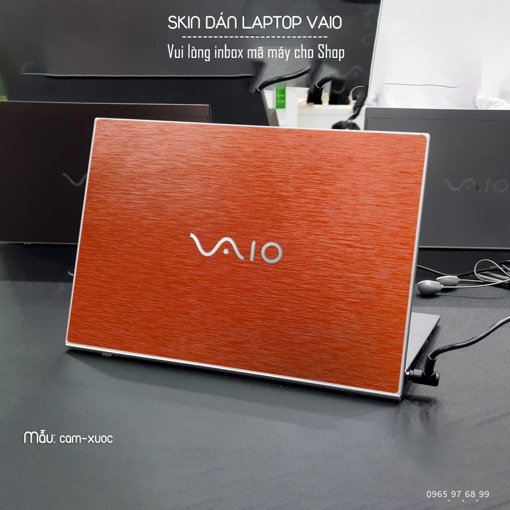 Skin dán Laptop Sony Vaio màu cam xước (inbox mã máy cho Shop)
