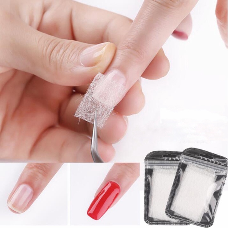 10/20 Tấm lụa sợi thủy tinh nối dài móng tay sắc dùng để làm nail Sợi Thủy Tinh Lụa Không Giấy Dùng Nối Dài Móng