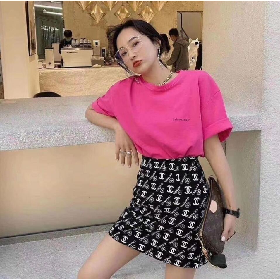 Chanel Quần Short Giả Váy Lưng Cao In Họa Tiết Thời Trang Mùa Hè Hàng Mới Dành Cho Nữ Size S-XL