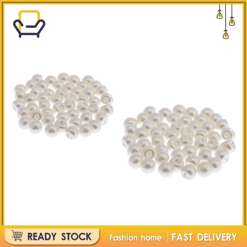 100 Nút Áo Đính Ngọc Trai Giả Màu Trắng 10mm Happi2ness