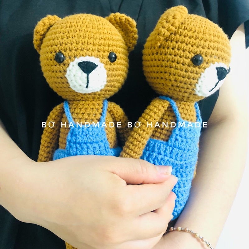 ❤️Gấu Teddy nhồi bông❤️ Handmade, sợi Milk cotton 100%, cực yêu, cực dễ thương, Bơ Handmade