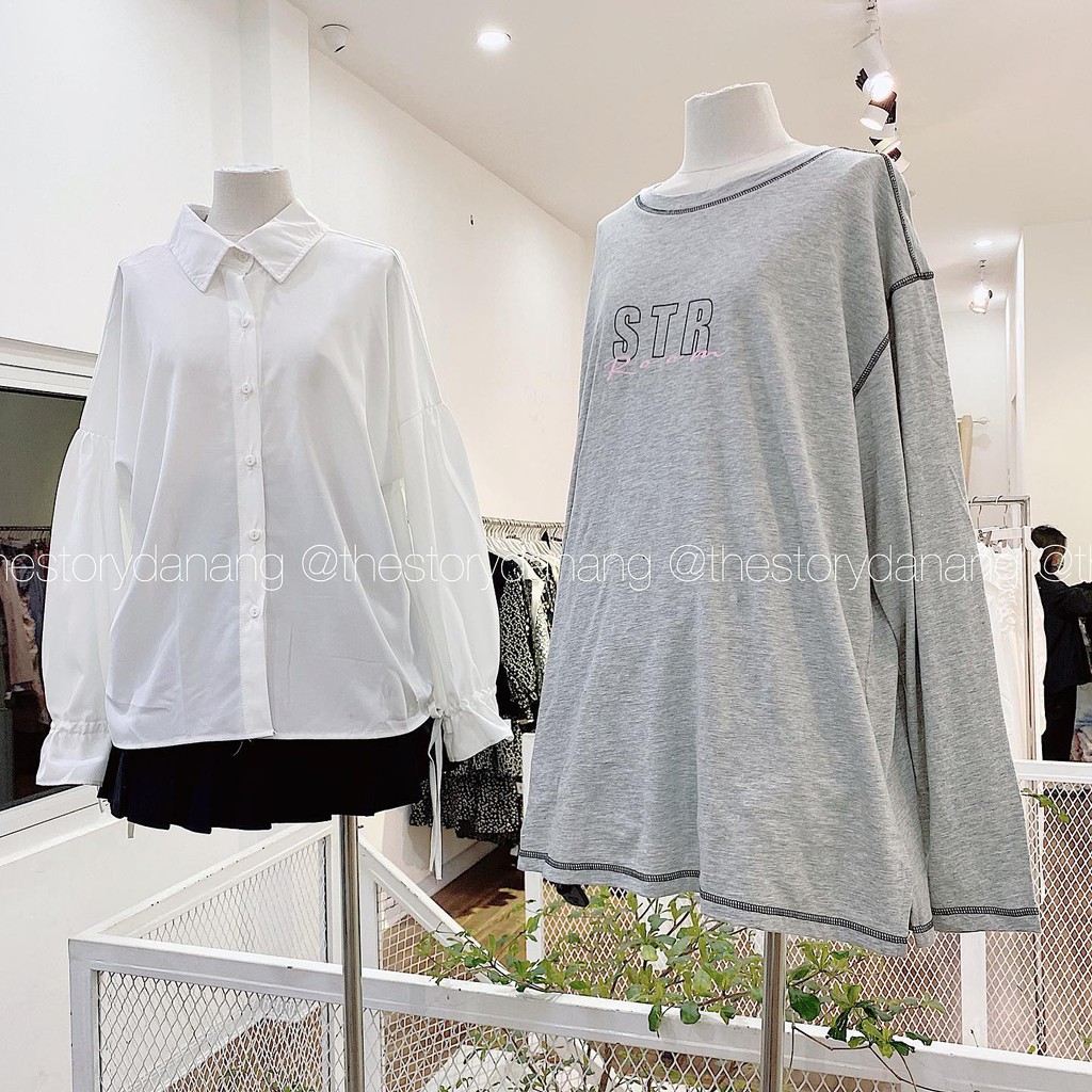 [STORY MADE] [STR] [ẢNH THẬT SHOP CHỤP] Áo pull tay dài viền chỉ đen STR ROOM A2008
