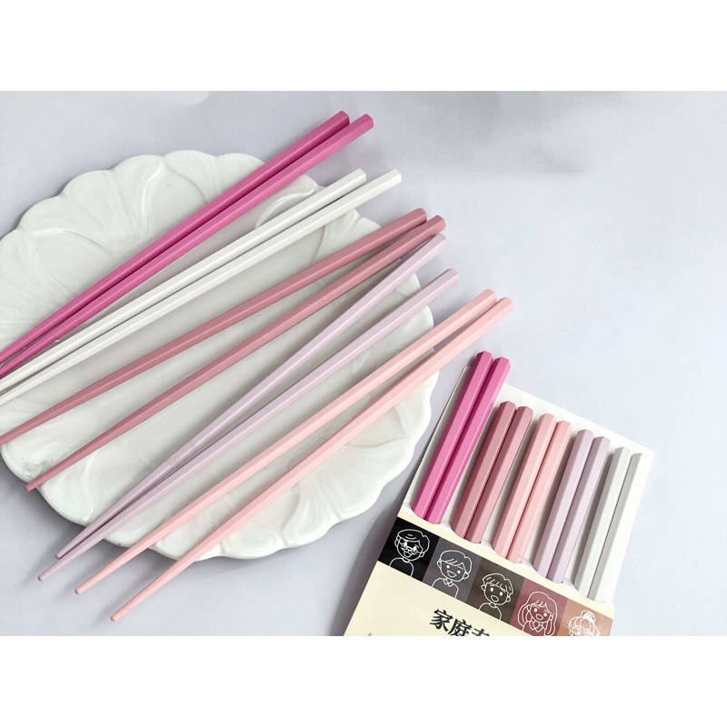 GG Vỉ 5 Đôi Đũa Chống Nấm Mốc Màu Sắc Ngọt Ngào - Dumi Shop