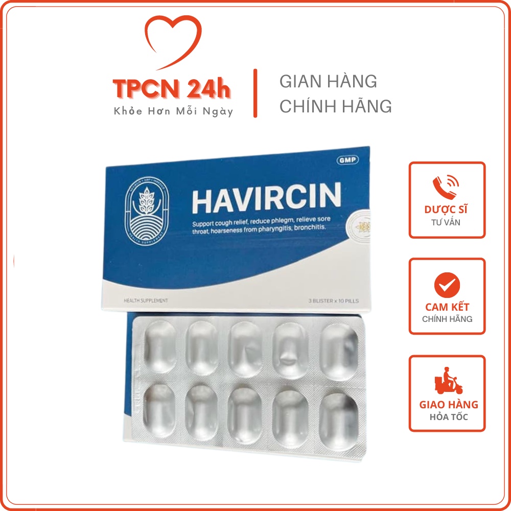 Havircin hỗ trợ giảm ho, đau rát họng, khản tiếng do viêm họng