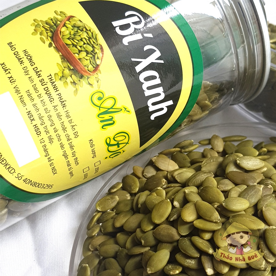 Hạt bí xanh Ấn Độ, hạt dưa rang đã tách vỏ 500g - Đồ ăn vặt dinh dưỡng healthy