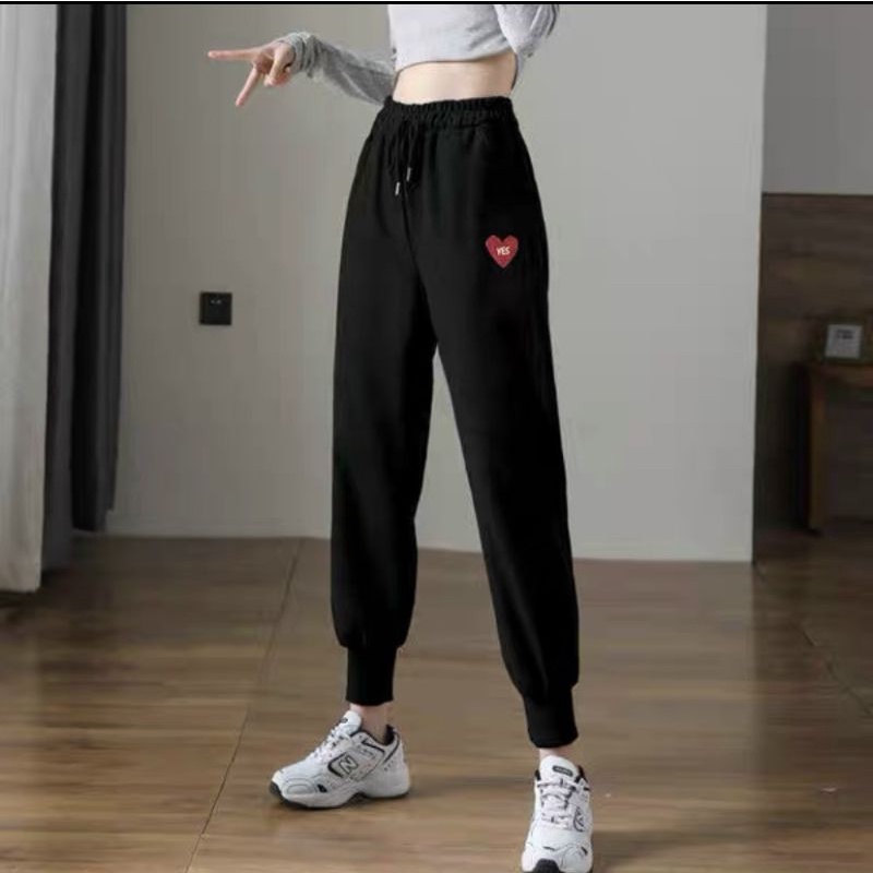 Quần jogger nỉ in ❤️Yes✂️Size M-L-XL-XXL (+5k)từ 40-80kg💰