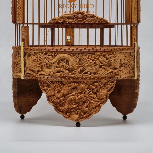 Lồng chim Mata Puteh - Thiết kế Rồng và Phượng hoàng