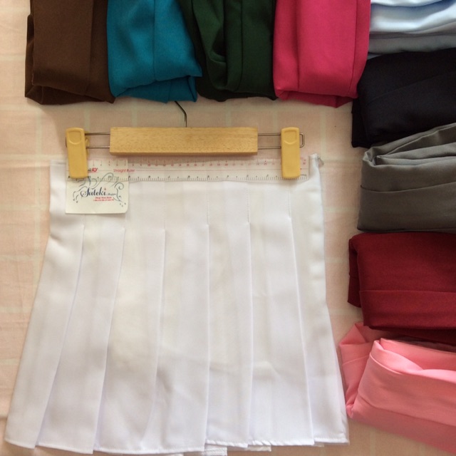 🌙Suteki: Chân váy Quảng Châu tennis kaki xếp li trơn lưng cao có quần trong Hot Trend Ullzzang nữ sinh trung học