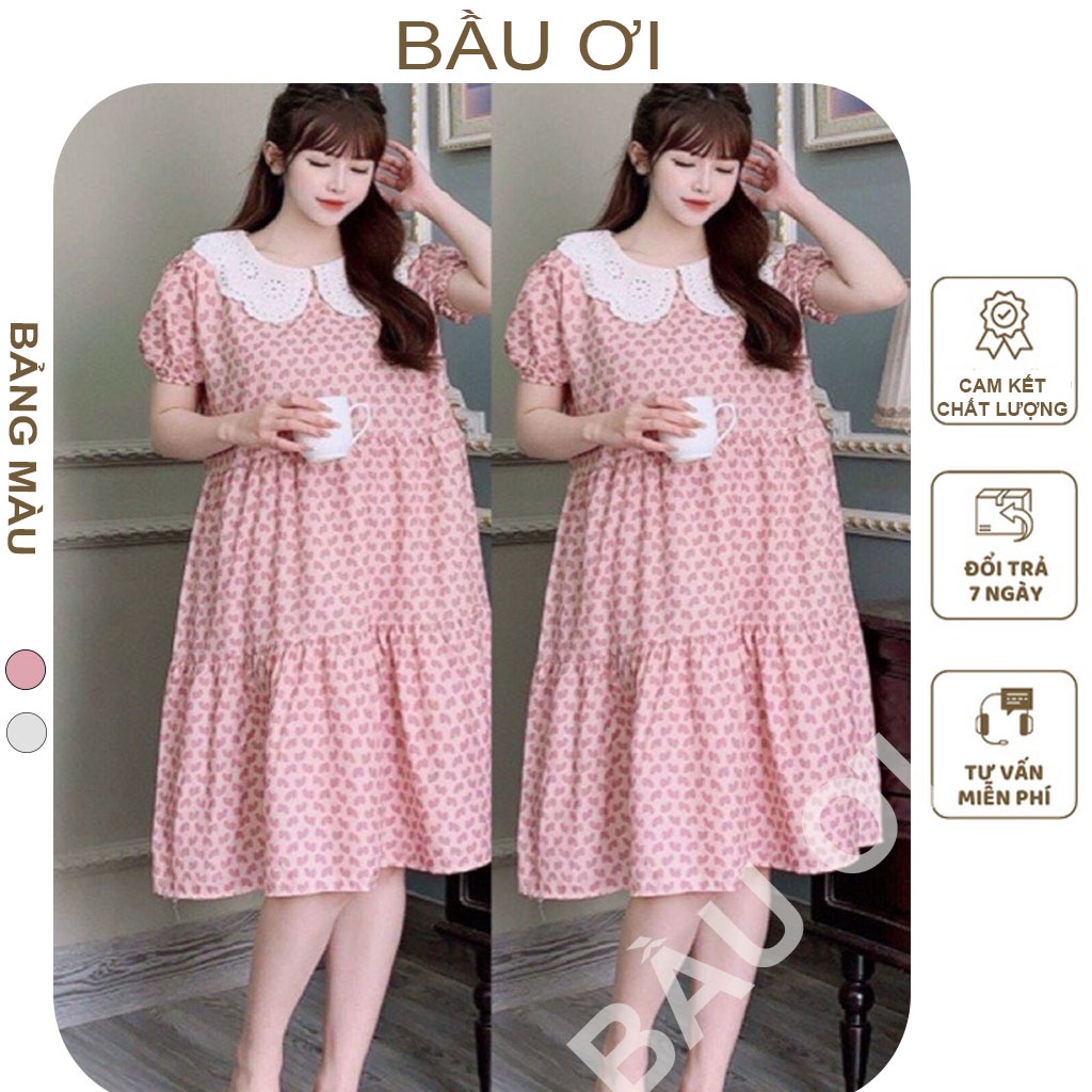[BAUOII] VÁY BẦU HOA - ĐẦM BẦU THỜI TRANG HÀN QUỐC KIỂU DÁNG BABYDOLL MẶC ĐI LÀM ĐI CHƠI ĐI TIỆC ĐỀU ĐẸP