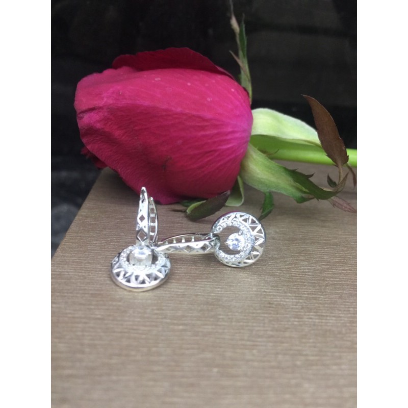 Khuyên tai tròn đính sát tai sang xịn mịn bạc chuẩn đẹp NGỌC MẬU