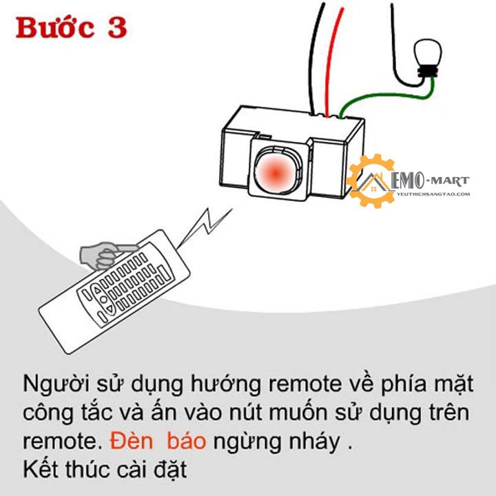 Công tắc điều khiển từ xa IR2A ⚡️𝗕𝗛 𝟭𝟮 𝗧𝗛𝗔́𝗡𝗚⚡️ Công suất 1000w - Mắt hồng ngoại