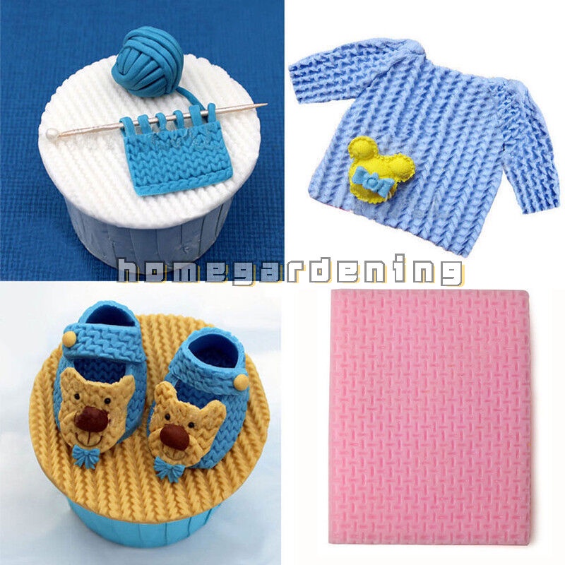Khuôn Silicone Nhấn Bánh Họa Tiết Đan Len 3D Nhiều Kiểu