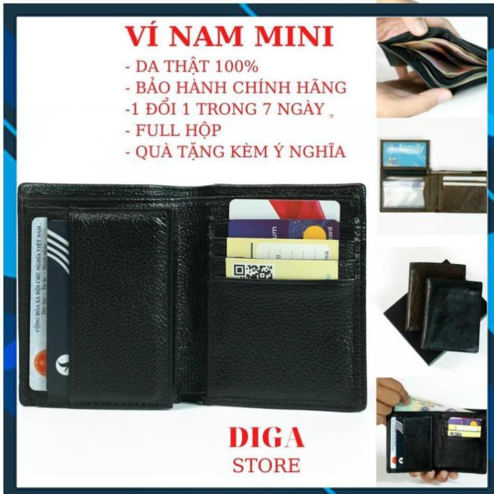 Ví Da Nam Mini 💖𝑭𝑹𝑬𝑬𝑺𝑯𝑰𝑷💖 Ví Tiền Mini - Hàng Cao Cấp  VNXK - 2 Kiểu Dáng Đứng, Ngang - DIGA-VD40 Shop Minh An