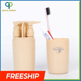 Bộ 4 Món Cốc Đựng Bàn Chải Đánh Răng Du Lịch Tiện Lợi Màu ngẫu nhiên 22300