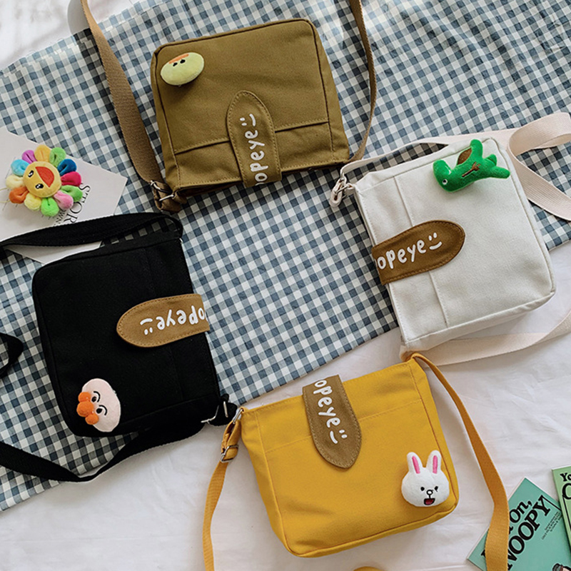 Túi Vải Canvas Đeo Chéo Phong Cách Hàn Quốc Dành Cho Nữ JP5