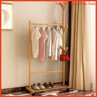 Giá Treo Quần Áo Đa Năng Thông Minh Dạng Cây Treo Quần Áo Bằng Gỗ