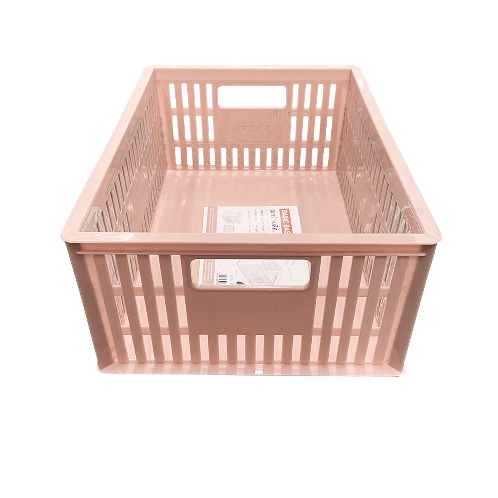 HomeBase ME LIVING Hộp đựng đồ nhỏ bằng nhựa có thể xếp chồng lên nhau Thái Lan 591 W30xD23.5xH12.5cm màu hồng
