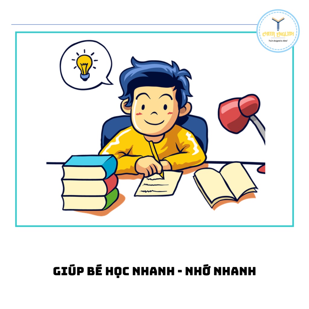 Flashcard Tiếng Anh chủ đề hoạt động hằng ngày thẻ học từ vựng A5 plastic