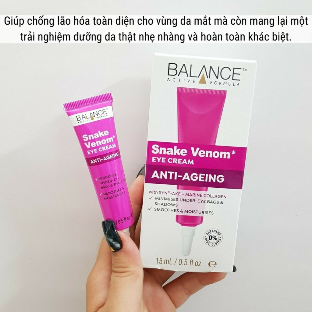 Kem Dưỡng Mắt Balance Nọc Rắn, Máu Rồng, Gold Collagen 15ml