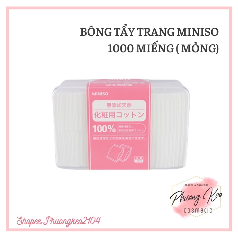 [ HÀNG CÓ SẴN]  Bông Tẩy Trang Miniso Natural Cotton Pads 1000 Miếng