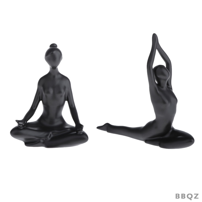 Bộ 2 tượng cô gái tập yoga dùng để trang trí văn phòng