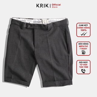 Quần Short Nam Cao Cấp Vải Local Brand Chính Hãng KRIK Form Slimfit Có Sắn Gấu QS1512