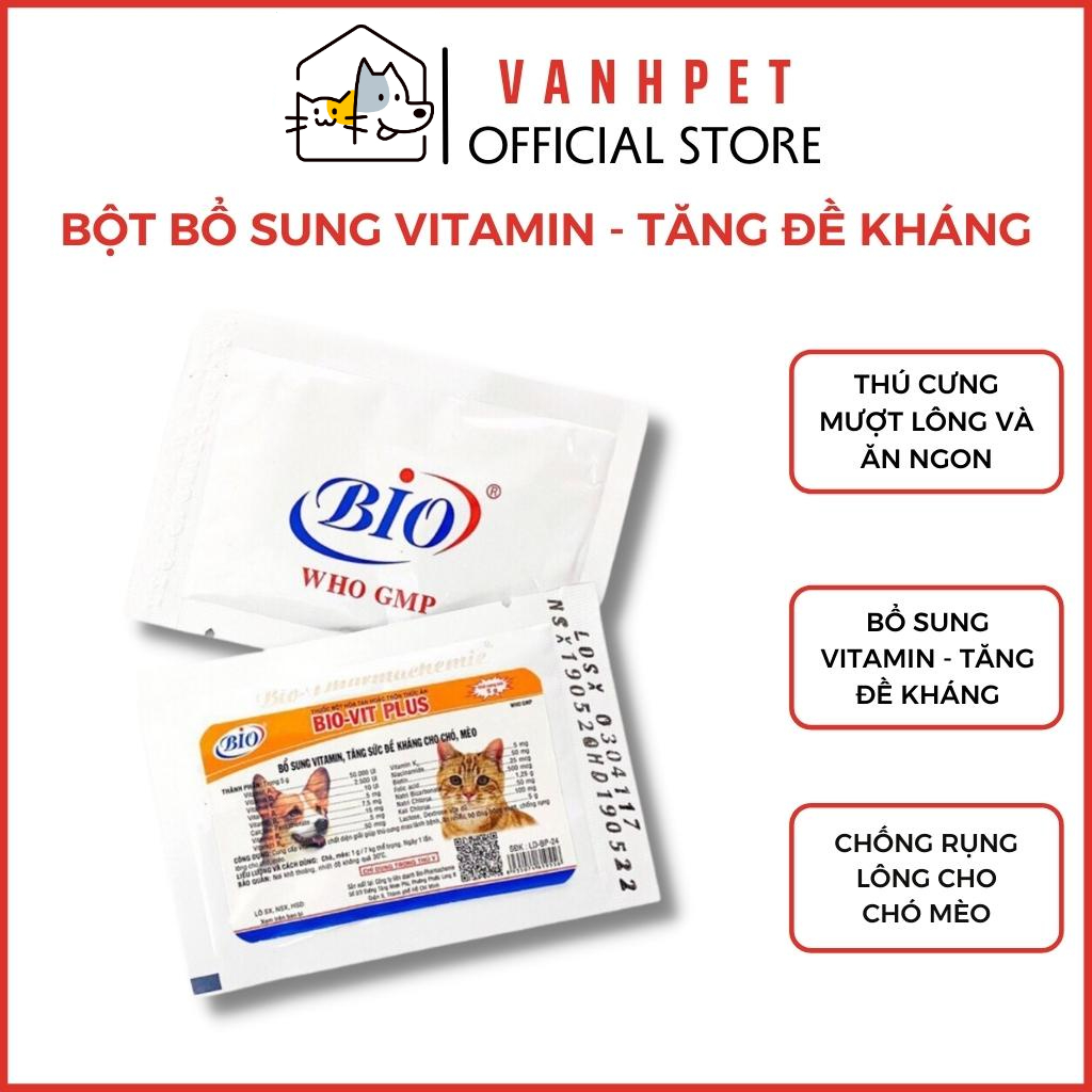 Bột bổ sung vitamin, tăng đề kháng cho chó mèo Bio-Vit 5g - vanhpet