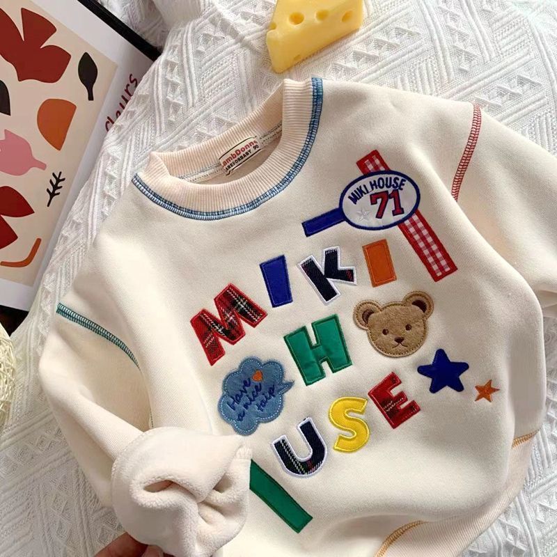 Áo hoodie thêu nhãn hàng mới dành cho trẻ em