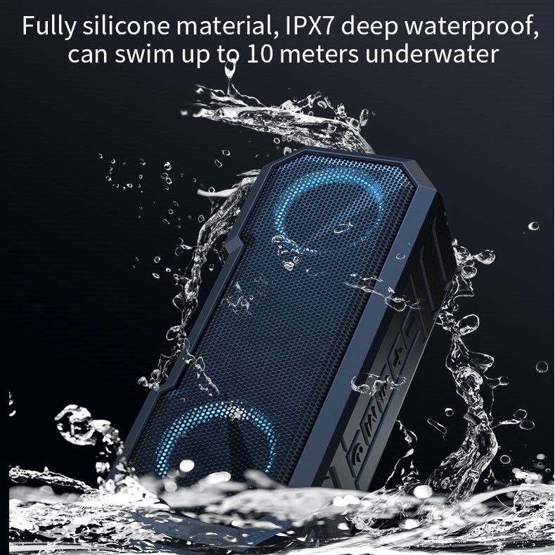 Loa nghe nhạc bluetooth NUTEK X8 để bàn có đèn led chính hãng không dây, chuẩn IPX7, pin siêu trâu