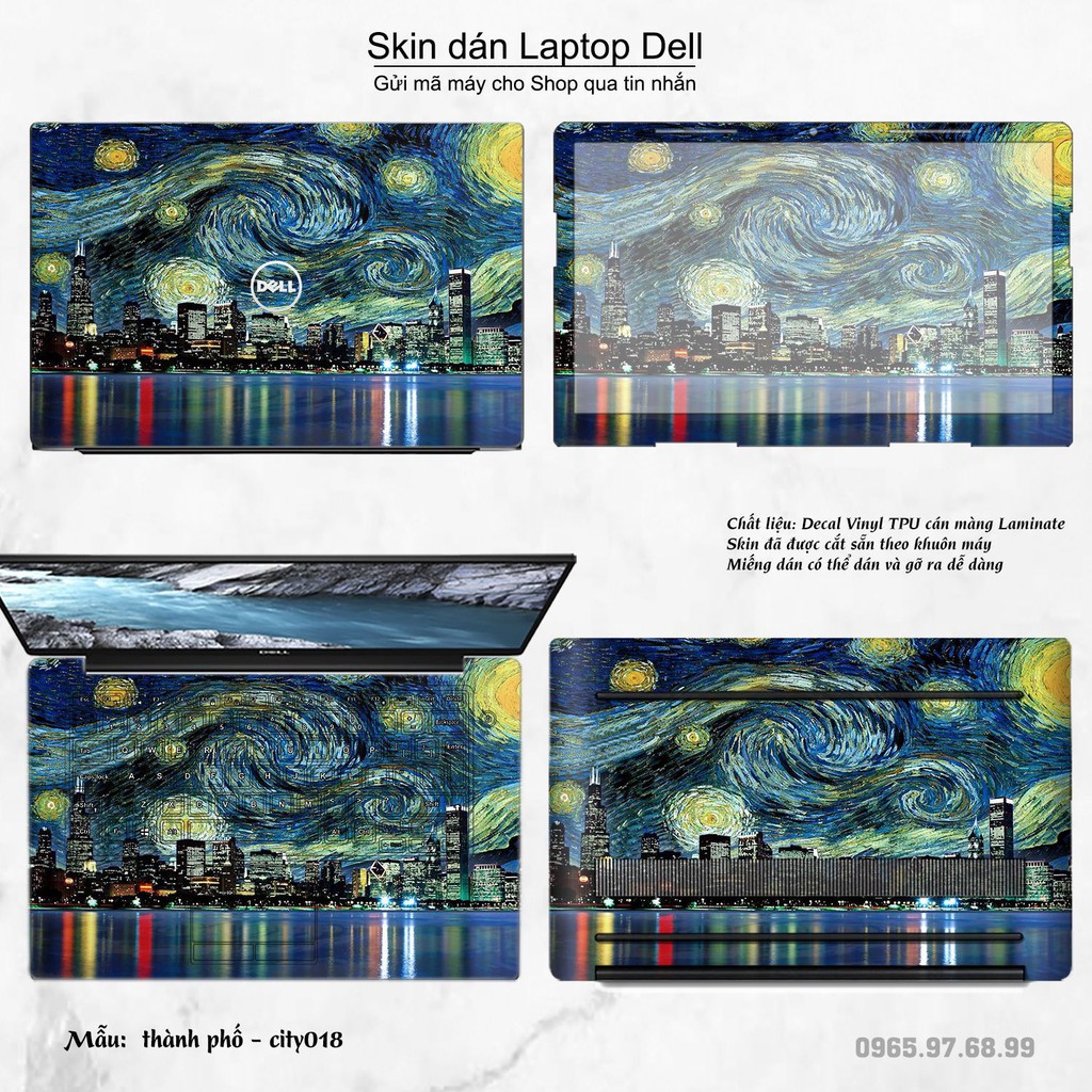 Skin dán Laptop Dell in hình thành phố nhiều mẫu 3 (inbox mã máy cho Shop)