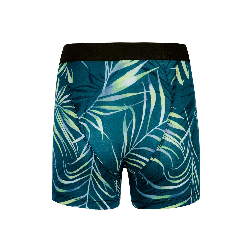 Quần boxer nam IDLOCA Tropical ID2104-01 - Màu xanh lá - Họa tiết lá cây