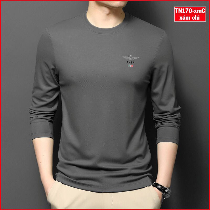 Áo thun nam tay dài TN170 logo đại bàng vải sợi tre tổng hợp bảo vệ môi trường | BigBuy360 - bigbuy360.vn