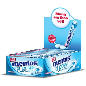 Kẹo Gum Không Đường Mentos Pure Fresh Dạng Thỏi Hương Bạc Hà, Chanh Bạc Hà 15 thỏi