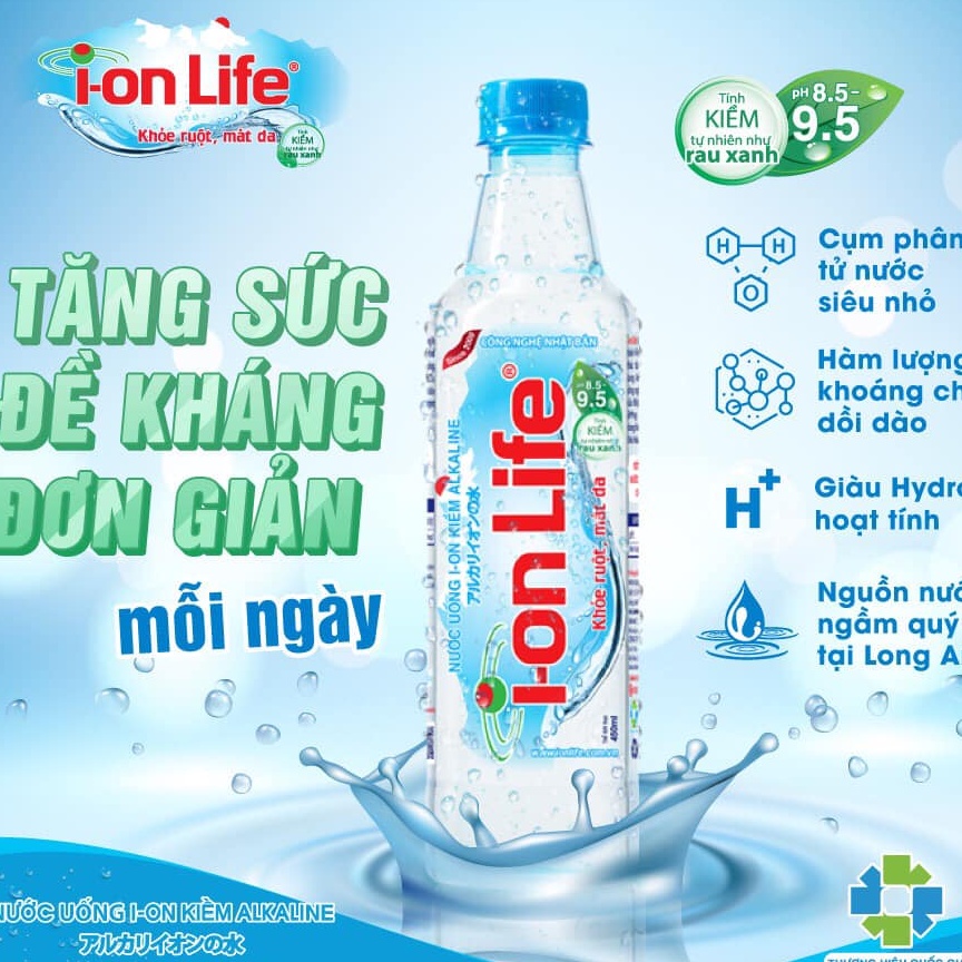 Thùng 12 Chai Nước khoáng I-on Life 1.25L/Chai - Nước uống ion kiềm cao cấp