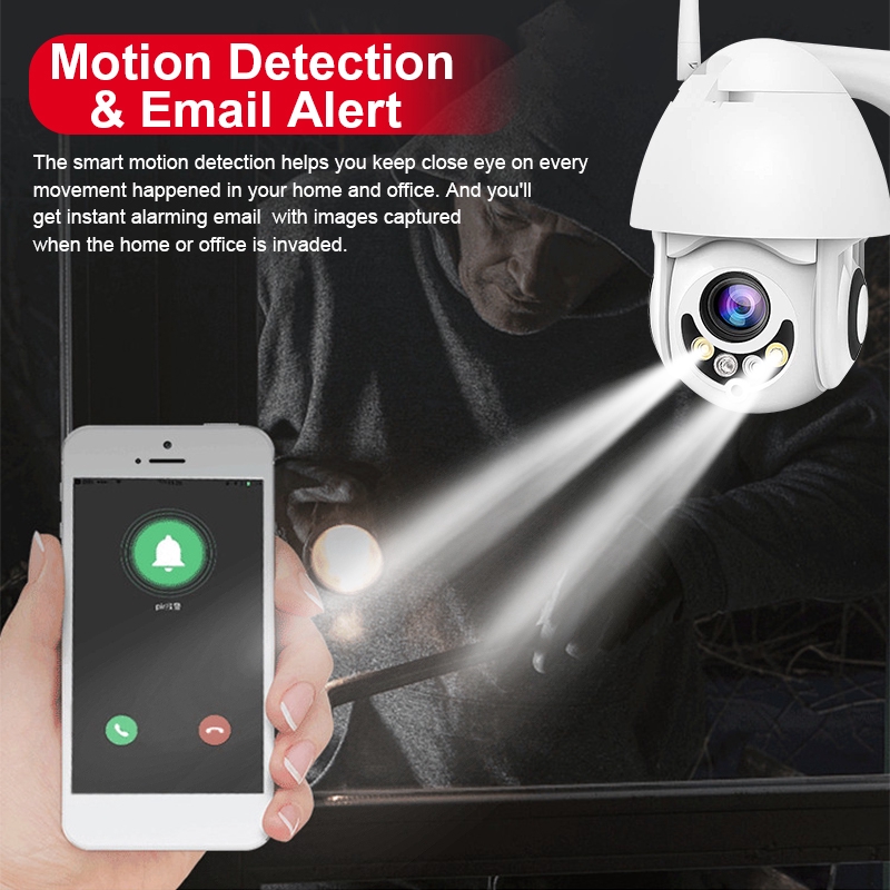 Camera Ip Wifi Không Dây Kuduer 100ft Full Hd 1080p 2mp Xoay Được, Chống Thấm Nước Ip66