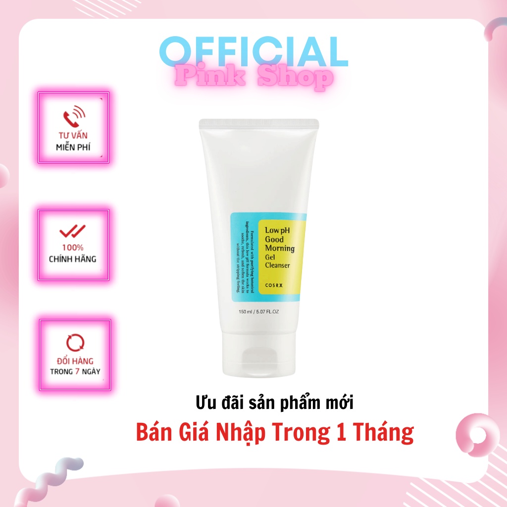 Sữa Rửa Mặt Cosrx Low pH Good Morning Gel Cleanser 150ml - Pink Shop