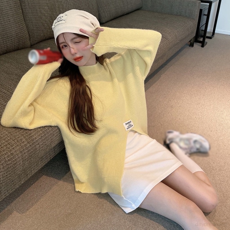 Áo Croptop Tay Dài Màu Sắc Ngọt Ngào Cho Nữ