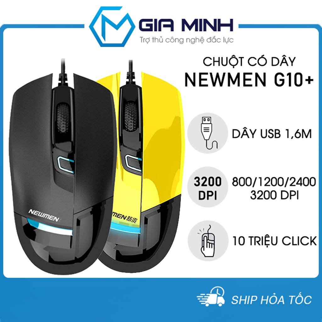 Chuột Máy Tính Chơi Game Có Dây Newmen G10+ DPI 3200 Switch Kaith
