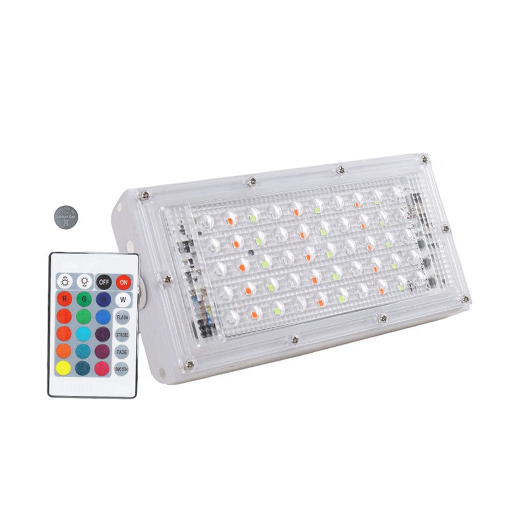 Đèn pha LED RGB 50W siêu sáng kèm điều khiển từ xa tiện dụng cho sân vườn