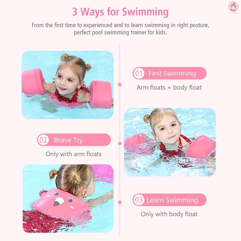 Phao tay không bơm hơi cho bé 3 4 5 6 7 8 tuổi phao tập bơi đúng tư thế Mambobaby