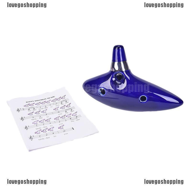 ❀BÁN CHẠY❀12 Hole Ocarina Ceramic Alto C of Ocarina Flute Blue Ocarina Musical Instrument