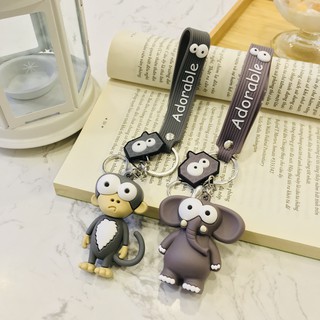 Móc khóa Khỉ và Voi đáng yêu