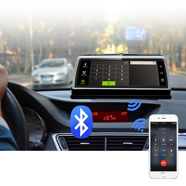 Camera hành trình đặt taplo xe hơi, ô tô cao cấp chính hãng WHEXUNE tích hợp 4 camera, Android Wifi GPS: Mã K600