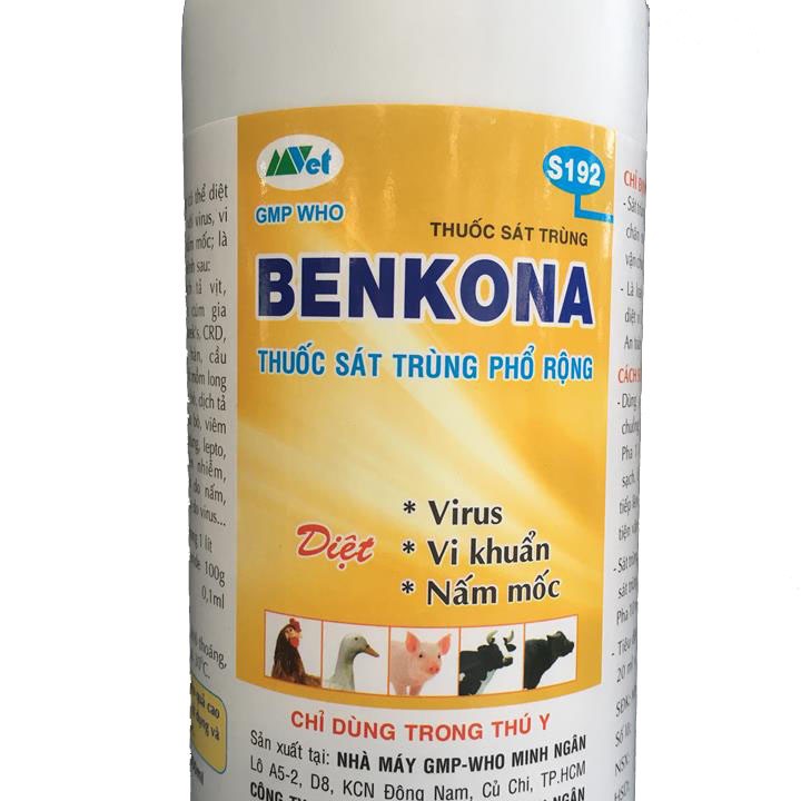Dung dịch sát khuẩn BENKONA chuyên dùng trong chăn nuôi chai 1000ml