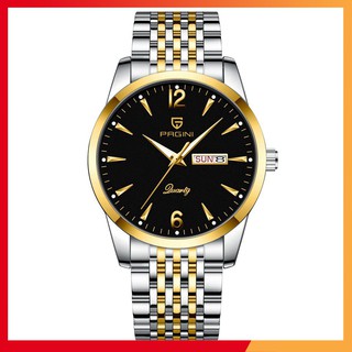 Đồng Hồ Nam Cao Cấp PAGINI PA5566 Dây Thép Không Gỉ - Kim Dạ Quang Mặt Đen Nam Tính - FullBox BH Hãng 12 Tháng